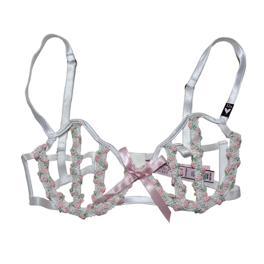 Victoria’s Secret Dream Angels Secret Garden Open Cup Caged Balconette Bra 32B